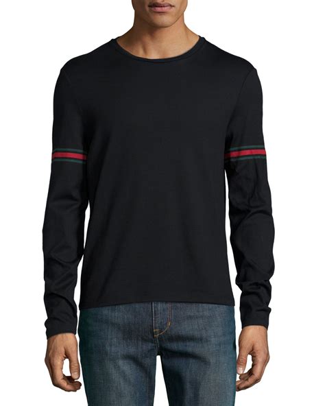 long sleeve gucci black|gucci long sleeve shirt men's.